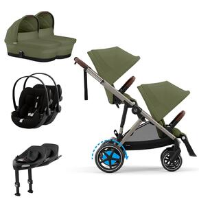 Pack e-Gazelle S + Segundo Assento Gazelle S + Cloud G i-Size(x2) + Base G (x2) + Alcofa(x2)