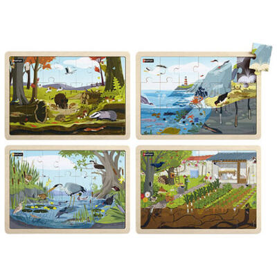 Puzzles em madeira – Mundo dos Seres Vivos – Conjunto de 4