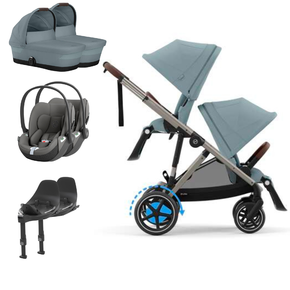 Pack e-Gazelle S + Segunto Assento Gazelle S + Cloud t i-Size(x2) + Base (x2) + Alcofa(x2)