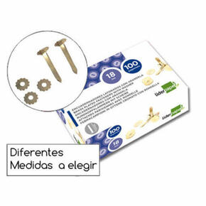 Pastas Liderpapel caixa de 17 mm de 100 niqueladas