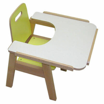 Cadeira alta empilhável pequena com bandeja 