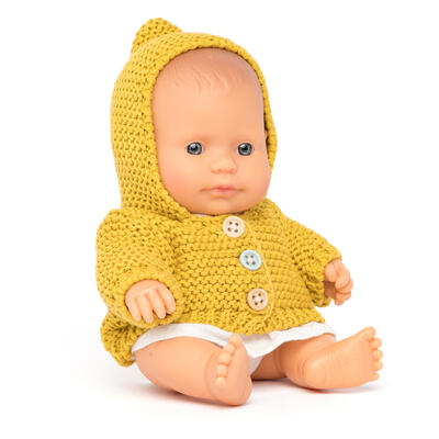 Boneca menina caucasiana com roupa 21 cm