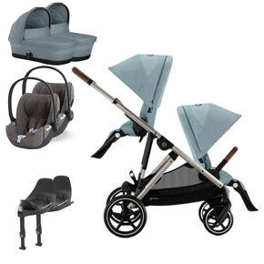 Pack Gazelle S + Assento Extra Gazelle S + Cloud T i-Size (x2) + Base T (x2) + Alcofa Gazelle S Cot (x2)