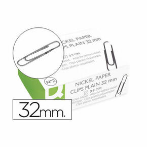 Clipes banhados a níquel Q-connect de 32 mm cada com 100