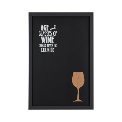 Quadro de cortiça combo vino quote - Preto