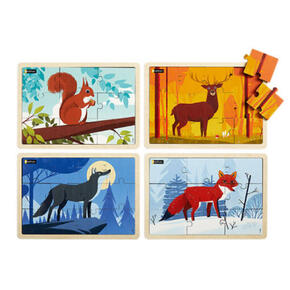Puzzles de madeira – Animais da floresta – Conjunto de 4