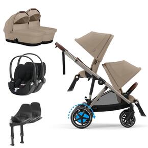 Pack e-Gazelle S + Segunto Assento Gazelle S + Cloud t i-Size(x2) + Base (x2) + Alcofa(x2)