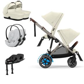 Pack e-Gazelle S + Segundo Assento Gazelle S + Cloud G i-Size(x2) + Base G (x2) + Alcofa(x2)