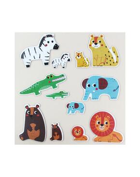 Puzzle de animais da selva 6 numa caixa