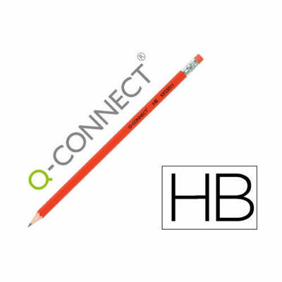 Lápis de grafite hexagonal Q-connect com borracha nº 2 hb