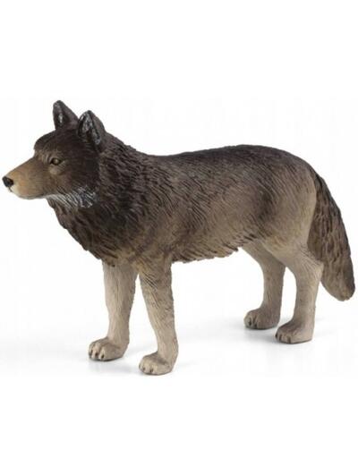 Lobo de madeira em pé