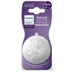 Philips Avent 2 Tetinas T2 Flx Lento 0M+ – Natural Response