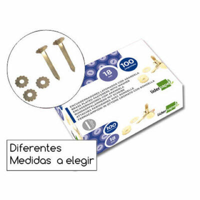 Pastas Liderpapel caixa de 17 mm de 100 niqueladas