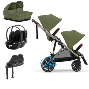 Pack e-Gazelle S + Segunto Assento Gazelle S + Cloud t i-Size(x2) + Base (x2) + Alcofa(x2)