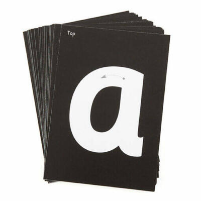 26 fichas de alfabeto em minúsculas para placas brilhantes