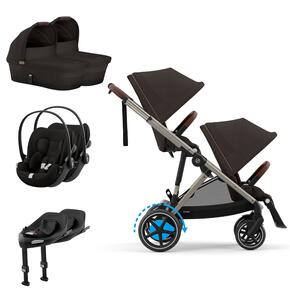 Pack e-Gazelle S + Segundo Assento Gazelle S + Cloud G i-Size(x2) + Base G (x2) + Alcofa(x2)