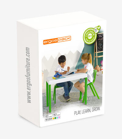 Pack Ergos Kids 01 1 mesa + 2 cadeiras