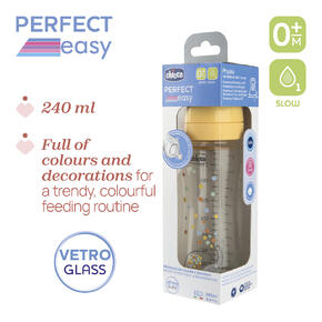 Biberão Perfect Easy Vidro - 240ml - Fluxo Lento