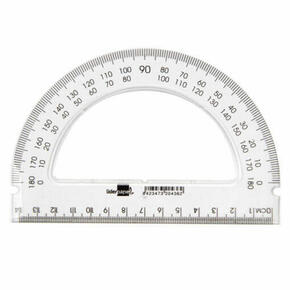 Líder de papel semicírculo de plástico de 14 cm.